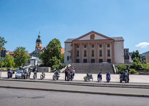 Motorr&auml;der in der Motorrad Stadt Suhl in Th&uuml;ringen