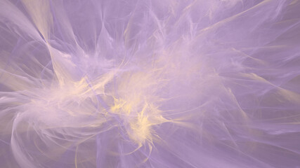 Abstract yellow and violet fantastic clouds. Colorful fractal background. Digital art. 3d rendering.
