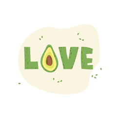 Love - funny lettering poster design. Vector illustration.