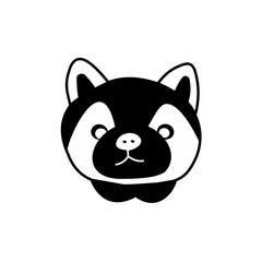 Dog head icon. Cartoon dog face. Vector illustration. Simple silhouette. Animal Logo Concept. Logo design template.