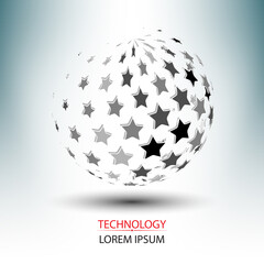 abstract star logo and network technology concept design