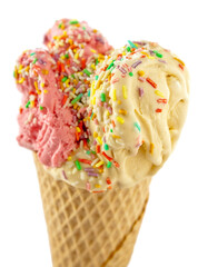 Fresh food, Ice creams different flavors