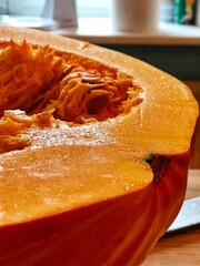 Fresh cut of pumpkin