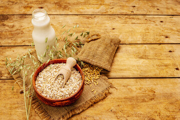 Vegan oat milk, non dairy alternative milk