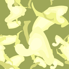 Forest camouflage of various shades of green, yellow and white colors
