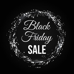 Black Friday glowing banner, vector illustration