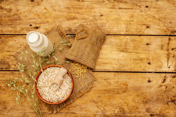 Vegan oat milk, non dairy alternative milk