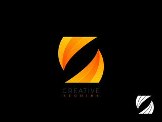 S Vector logo design with elegant Wave Shape Design and Yellow Orange color for E-commerce, IT, Company, Super Market, Products, Education, Food, Agency, Creative, Medical, Hotel, Social Media.