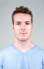 Fototapeta premium Face of handsome man looking at camera