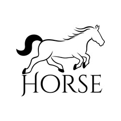 Modern horse steed logo.Vector illustration.