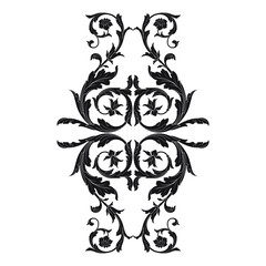 Vintage Ornament Element in baroque style with filigree and floral engrave the best situated for create frame, border, banner. It's hand drawn foliage swirl like victorian or damask design arabesque.