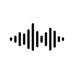 Equalizer music sound audio wave logo flat design icon isolated on white background vector illustration