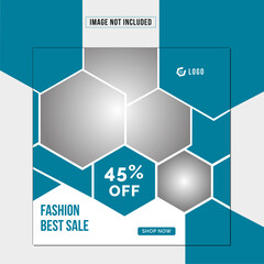 Modern and simple editable fashion social media post banner for fashion sale promotion. square frame poster. vector illustration.