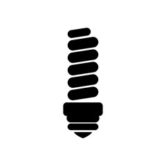 twisted spiral light bulb icon, silhouette style