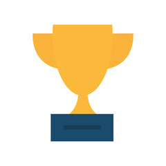 Trophy flat style icon design, Winner first position and competition theme Vector illustration