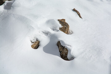 Close-up to the snow surface.