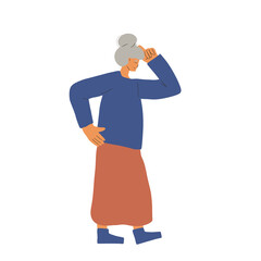 Senior pensive lady. Mature woman thinking about something.