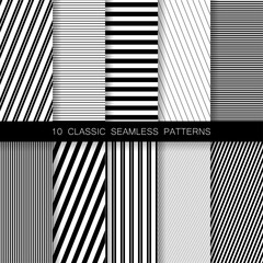 Set of seamless geometric minimalistic patterns.