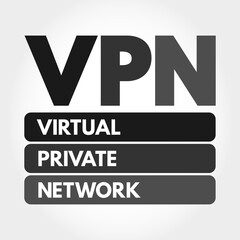 VPN - Virtual Private Network acronym, technology concept background