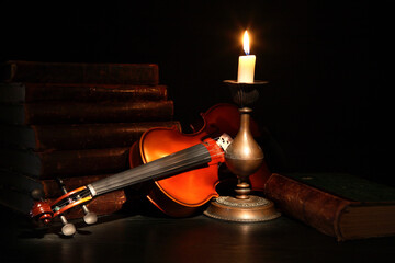 Violin Near Candle
