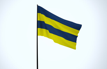 Fenerbahçe Sports Club Flag, Wavy Fabric Flag, Football Team Flag, 3D Render