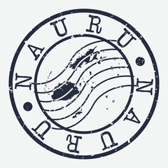 Nauru Stamp Postal. Map Silhouette Seal. Passport Round Design. Vector Icon. Design Retro Travel.