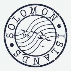 Solomon Islands Stamp Postal. Map Silhouette Seal. Passport Round Design. Vector Icon. Design Retro Travel.