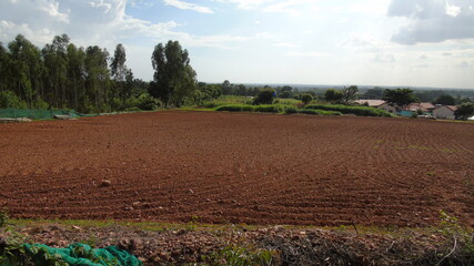 plowed field in spring