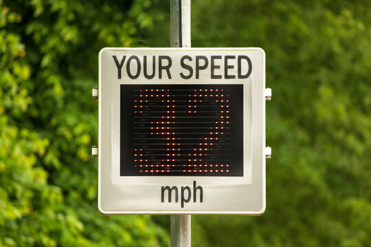 Speed Indicator Device (SID) that measures and displays the speed of approaching cars. UK. Other screen variations available in my portfolio.