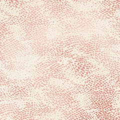 Metallic Rose Gold Animal Print Pattern on Ivory Background, Snake