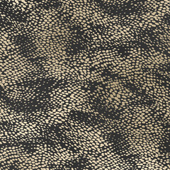 Metallic Champagne Gold Animal Print Pattern on Dark Gray Background, Snake