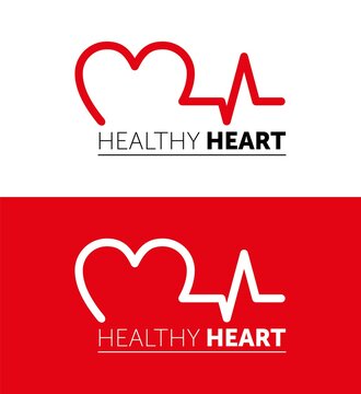 logo Heart. Healthy heart symbol icon. vector illustration. graphic design.