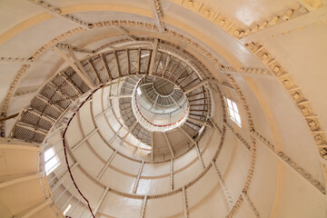 Round staircase in the interior of the Poti lighthouse, travel
