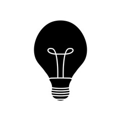 incandescent bulb light icon, silhouette style