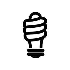 mini spiral bulb light icon, silhouette style