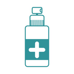 covid 19 coronavirus, protective medical equipment bottle, prevention outbreak disease pandemic line design icon