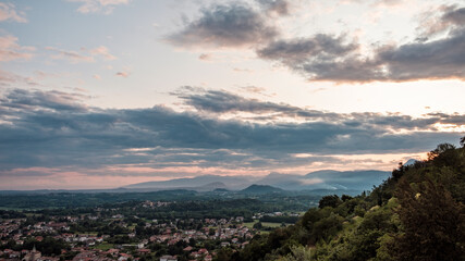 Stormy sunset in the italian countryside
