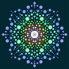 Colorful dotted mandala art chakra symbol vector