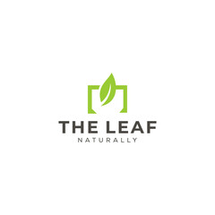 Modern natural leaf icon design logo concept icon template