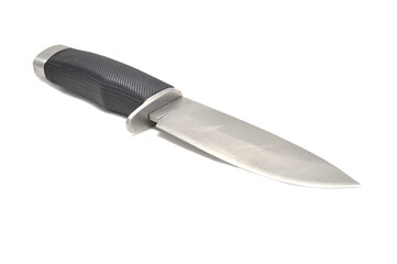 Sharp knife on white background close up