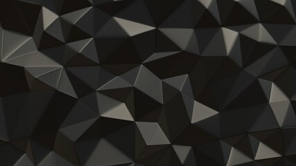 3D illustration. Abstract triangle background. Black-coal tone. Business design templates. Textured pattern for backgrounds.