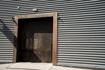 Geometrical pattern industrial style door