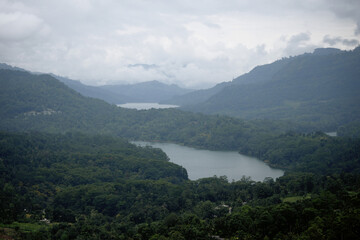mountain landscape with fog
