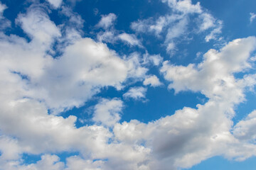 Blue sky with white clouds in sunny weather