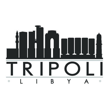 Tripoli Libya Africa Skyline Silhouette Design City Vector Art Famous Buildings.
