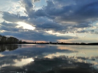 sunset over the lake