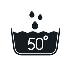 Wash at 50 degree or bellow icon. Outline wash at 50 degree or bellow vector icon for web design isolated on white background
