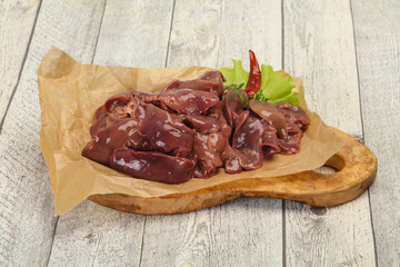 Raw chicken liver ready for cooking