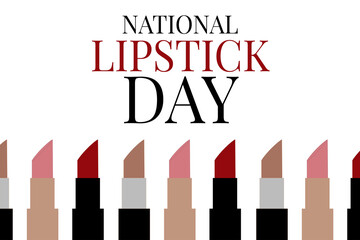 National Lipstick Day. Holiday concept. Template for background, banner, card, poster with text inscription. Vector EPS10 illustration.
