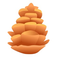 Winter pine cone icon. Cartoon of winter pine cone vector icon for web design isolated on white background